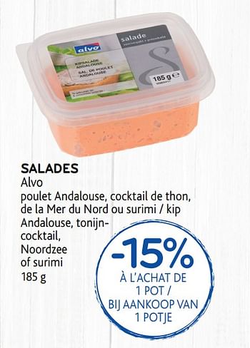 Promotions Salades alvo - Produit maison - Alvo - Valide de 16/01/2019 à 29/01/2019 chez Alvo