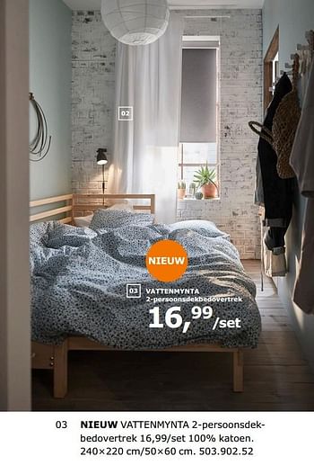 Promoties Vattenmynta 2-persoonsdekbedovertrek - Huismerk - Ikea - Geldig van 23/11/2018 tot 31/07/2019 bij Ikea
