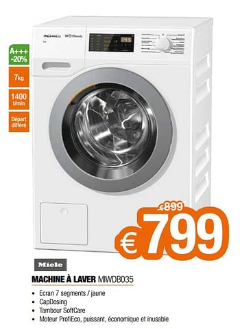 Promotions Miele machine à laver miwdb035 - Miele - Valide de 03/01/2019 à 31/01/2019 chez Expert