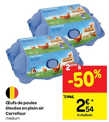 Promotions Oeufs de poules élevées en plein air carrefour - Produit maison - Carrefour  - Valide de 09/01/2019 à 21/01/2019 chez Carrefour