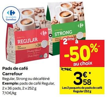 Promoties Pads de café carrefour - Huismerk - Carrefour  - Geldig van 09/01/2019 tot 21/01/2019 bij Carrefour