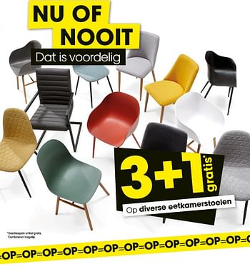 spijsvertering handicap Opsplitsen Huismerk - Kwantum 3+1 gratis op diverse eetkamerstoelen - Promotie bij  Kwantum