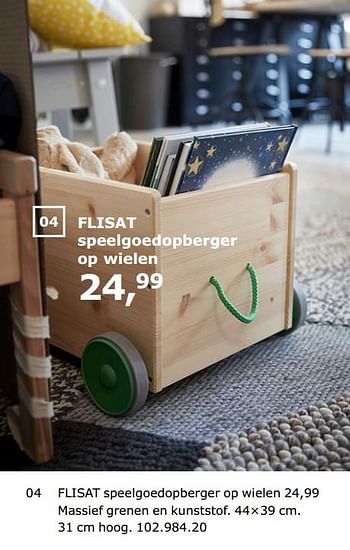 Promoties Flisat speelgoedopberger op wielen - Huismerk - Ikea - Geldig van 23/11/2018 tot 31/07/2019 bij Ikea