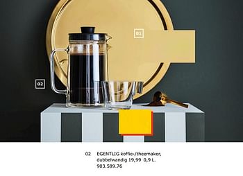 Promotions Egentlig koffie-theemaker, dubbel wandig - Produit maison - Ikea - Valide de 23/11/2018 à 31/07/2019 chez Ikea