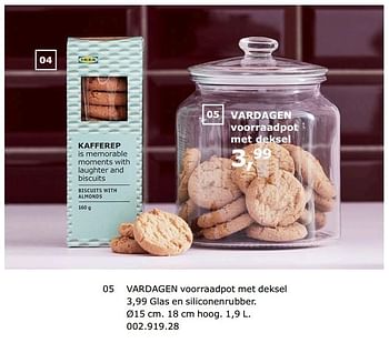 Promotions Vardagen voorraadpot met deksel - Produit maison - Ikea - Valide de 23/11/2018 à 31/07/2019 chez Ikea