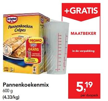 Promoties Pannenkoekenmix - Dr. Oetker - Geldig van 16/01/2019 tot 29/01/2019 bij Makro