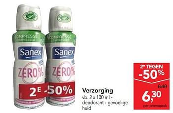 Promoties Verzorging deodorant - gevoelige huid - Sanex - Geldig van 16/01/2019 tot 29/01/2019 bij Makro