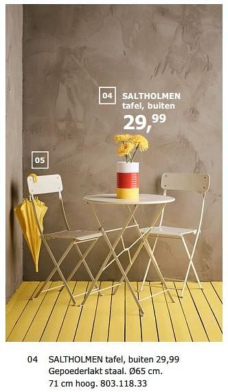 Promoties Saltholmen tafel, buiten - Huismerk - Ikea - Geldig van 23/11/2018 tot 31/07/2019 bij Ikea