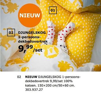 Promoties Djungelskog 1-persoons- dekbedovertrek - Huismerk - Ikea - Geldig van 23/11/2018 tot 31/07/2019 bij Ikea