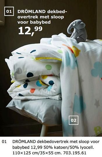 Promotions Drömland dekbedovertrek met sloop voor babybed - Produit maison - Ikea - Valide de 23/11/2018 à 31/07/2019 chez Ikea