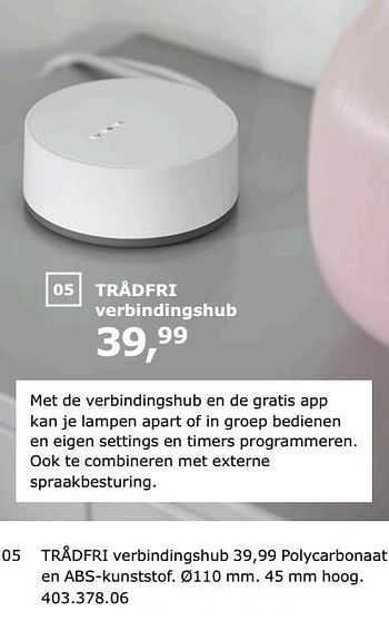 Promotions Trådfri verbindingshub - Produit maison - Ikea - Valide de 23/11/2018 à 31/07/2019 chez Ikea