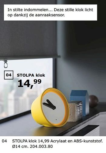 Promoties Stolpa klok - Huismerk - Ikea - Geldig van 23/11/2018 tot 31/07/2019 bij Ikea