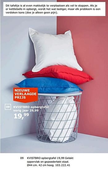 Promoties Kvistbro opbergtafel - Huismerk - Ikea - Geldig van 23/11/2018 tot 31/07/2019 bij Ikea