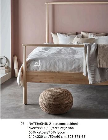 Promotions Nattjasmin 2-persoonsdekbedovertrek - Produit maison - Ikea - Valide de 23/11/2018 à 31/07/2019 chez Ikea
