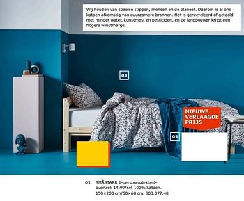 Promoties Småstarr 1-persoonsdekbedovertrek - Huismerk - Ikea - Geldig van 23/11/2018 tot 31/07/2019 bij Ikea