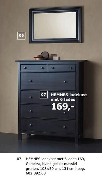 - Hemnes ladekast met 6 lades - bij Ikea