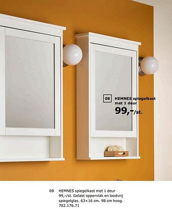 Boom Blind vertrouwen Primitief Huismerk - Ikea Hemnes spiegelkast met 1 deur - Promotie bij Ikea
