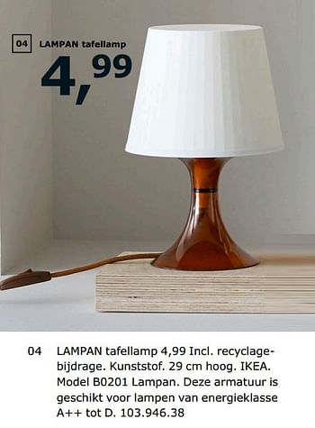 Promoties Lampan tafellamp - Huismerk - Ikea - Geldig van 23/11/2018 tot 31/07/2019 bij Ikea