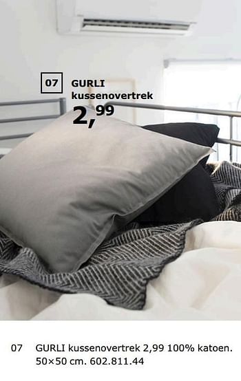 Promoties Gurli kussenovertrek - Huismerk - Ikea - Geldig van 23/11/2018 tot 31/07/2019 bij Ikea