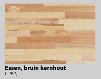 Promoties Massief hout keukenwerkblad essen, bruin kernhout - Huismerk - Kvik - Geldig van 01/01/2019 tot 31/12/2019 bij Kvik Keukens