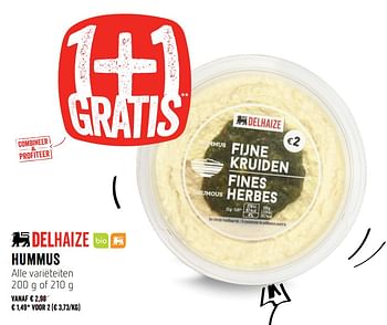 Promoties Hummus - Huismerk - Delhaize - Geldig van 10/01/2019 tot 16/01/2019 bij Delhaize