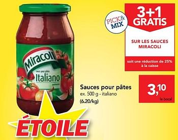 Promotions Sauces pour pâtes - Miracoli - Valide de 16/01/2019 à 29/01/2019 chez Makro