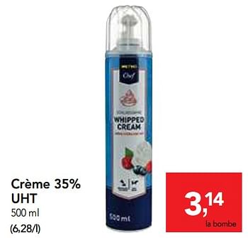 Promotions Crème 35% uht - Produit maison - Makro - Valide de 16/01/2019 à 29/01/2019 chez Makro