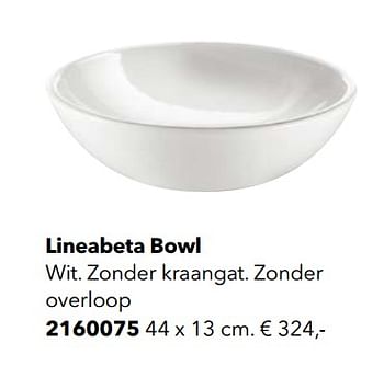 Promoties Lineabeta bowl - Huismerk - Kvik - Geldig van 01/01/2019 tot 31/12/2019 bij Kvik Keukens