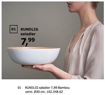 Promoties Rundlig saladier - Huismerk - Ikea - Geldig van 23/11/2018 tot 31/07/2019 bij Ikea