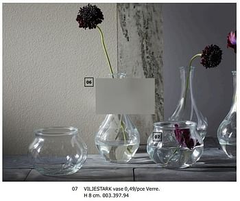 Promotions Viljestark vase - Produit maison - Ikea - Valide de 23/11/2018 à 31/07/2019 chez Ikea
