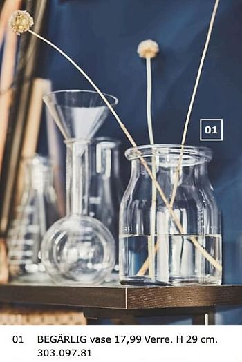 Promotions Begärlig vase - Produit maison - Ikea - Valide de 23/11/2018 à 31/07/2019 chez Ikea