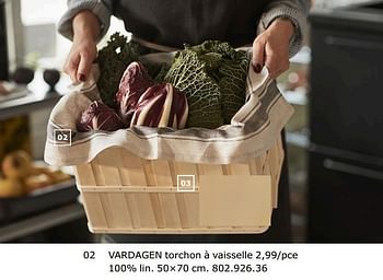 Promotions Vardagen torchon à vaisselle - Produit maison - Ikea - Valide de 23/11/2018 à 31/07/2019 chez Ikea