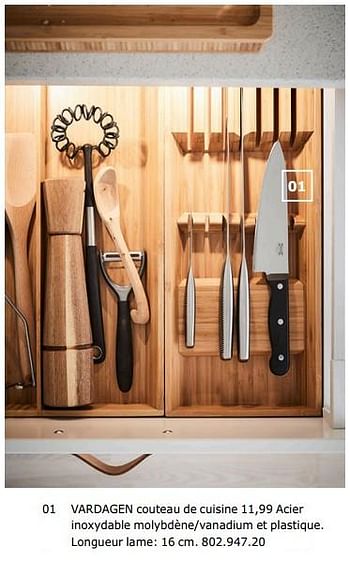 Promotions Vardagen couteau de cuisine - Produit maison - Ikea - Valide de 23/11/2018 à 31/07/2019 chez Ikea