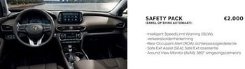 Promoties Safety pack (sante fe) - Hyundai - Geldig van 01/01/2019 tot 31/01/2019 bij Hyundai