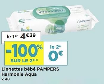 Promotions Lingettes bébé pampers harmonie aqua - Pampers - Valide de 08/01/2019 à 20/01/2019 chez Super Casino
