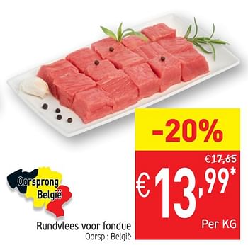 Promoties Rundvlees voor fondue - Huismerk - Intermarche - Geldig van 15/01/2019 tot 20/01/2019 bij Intermarche