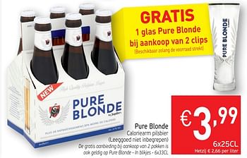 Promoties Caloriearm pilsbier - Pure Blonde - Geldig van 15/01/2019 tot 20/01/2019 bij Intermarche
