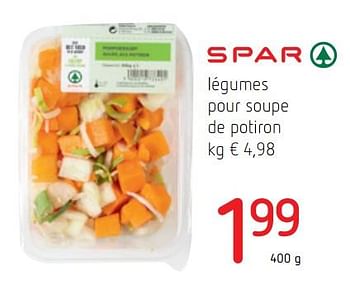 Promotions Légumes pour soupe de potiron - Spar - Valide de 17/01/2019 à 30/01/2019 chez Spar (Colruytgroup)