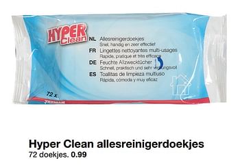 Promoties Hyper clean allesreinigerdoekjes - Hyper Clean - Geldig van 12/01/2019 tot 18/01/2019 bij Zeeman
