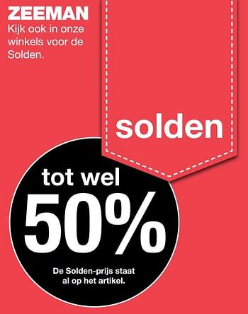 Promoties Solden tot wel 50% - Huismerk - Zeeman  - Geldig van 12/01/2019 tot 18/01/2019 bij Zeeman