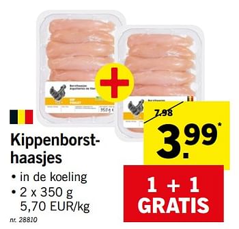 Promoties Kippenborsthaasjes - Huismerk - Lidl - Geldig van 21/01/2019 tot 26/01/2019 bij Lidl