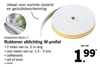 Promoties Rubberen afdichting w-profiel - PowerFix - Geldig van 21/01/2019 tot 26/01/2019 bij Lidl