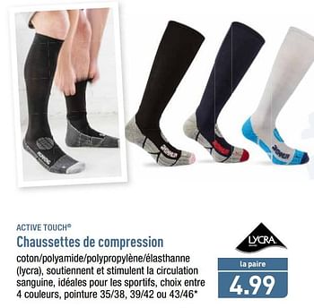 Promotions Chaussettes de compression - ACTIVE TOUCH - Valide de 14/01/2019 à 19/01/2019 chez Aldi