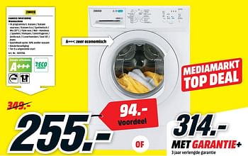 Promoties Zanussi ws6120bw wasmachine - Zanussi - Geldig van 14/01/2019 tot 20/01/2019 bij Media Markt