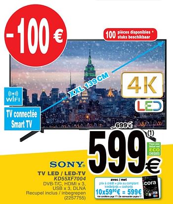 Promotions Sony tv led - led-tv kd55xf7004 - Sony - Valide de 15/01/2019 à 28/01/2019 chez Cora