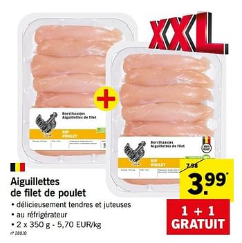 Promotions Aiguillettes de filet de poulet - Produit maison - Lidl - Valide de 21/01/2019 à 26/01/2019 chez Lidl