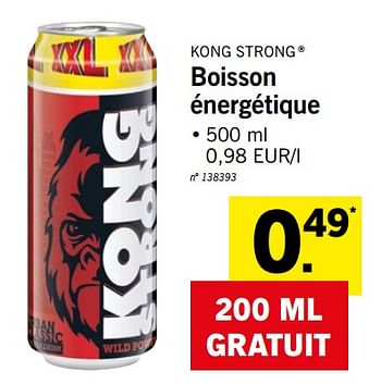Promotions Boisson énergétique - Kong Strong - Valide de 21/01/2019 à 26/01/2019 chez Lidl
