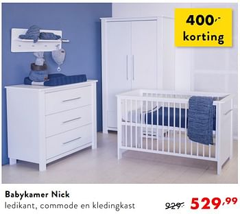Promoties Babykamer nick ledikant, commode en kledingkast - Huismerk - Baby & Tiener Megastore - Geldig van 12/01/2019 tot 18/01/2019 bij Baby & Tiener Megastore