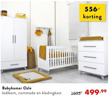 Promoties Babykamer oslo ledikant, commode en kledingkast - Huismerk - Baby & Tiener Megastore - Geldig van 12/01/2019 tot 18/01/2019 bij Baby & Tiener Megastore