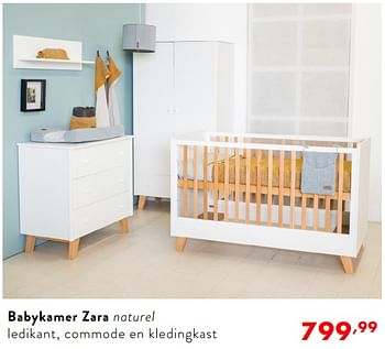 Promoties Babykamer zara naturel ledikant, commode en kledingkast - Huismerk - Baby & Tiener Megastore - Geldig van 12/01/2019 tot 18/01/2019 bij Baby & Tiener Megastore
